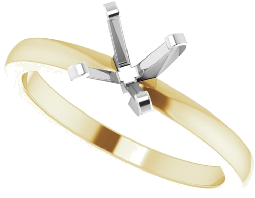 14K Yellow White 5.7-6 mm Round Solitaire Engagement Ring Mounting (5)