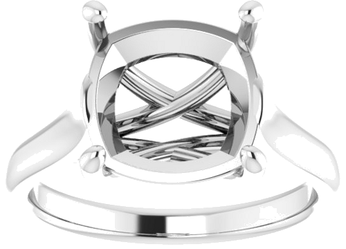 Sužadėtuvių Žiedas „Solitaire“ 950 Platinos Cushion 10mm (3)