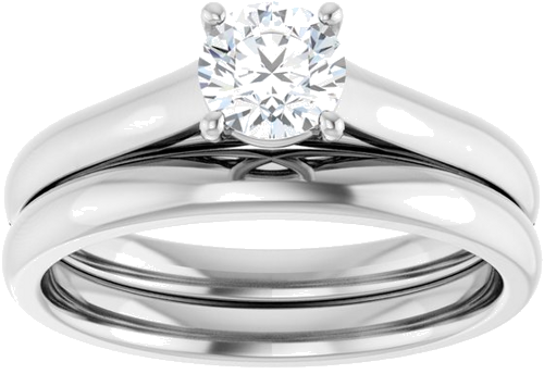 14K White 5.2 mm Round Solitaire Engagement Ring Mounting (8)