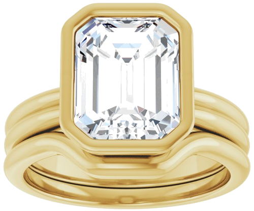 Sužadėtuvių Žiedas „Bezel-Set Solitaire“ 14k yellow gold Emerald 10mm x 8mm (8)