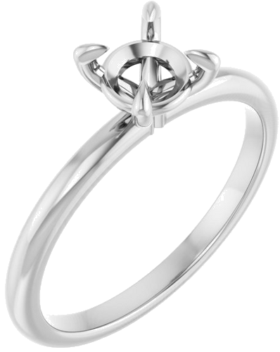 Platinum  5.8 mm Round Solitaire Engagement Ring Mounting (1)