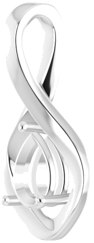 Pakabukas „Infinity-Inspired“ 585 Baltojo Aukso Pear Shape 7mm x 5mm (2)