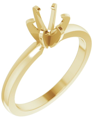 14K Yellow 5.4-5.7 mm Round Solitaire Engagement Ring Mounting (1)