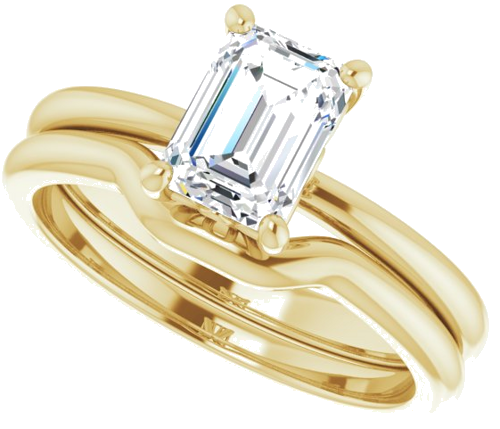 14K Yellow 7x5 mm Emerald Solitaire Engagement Ring Mounting (10)