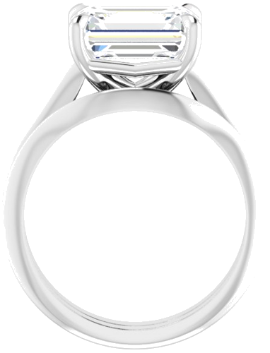 Platinum 10x8 mm Emerald Solitaire Engagement Ring Mounting (6)