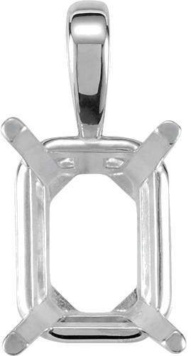 Pakabukas „Emerald 4-Prong Solitaire“ 585 Baltojo Aukso Emerald 7mm x 5mm (1)