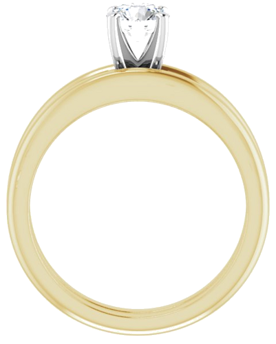 14K Yellow   White  5.2 mm Round Solitaire Engagement Ring Mounting (7)