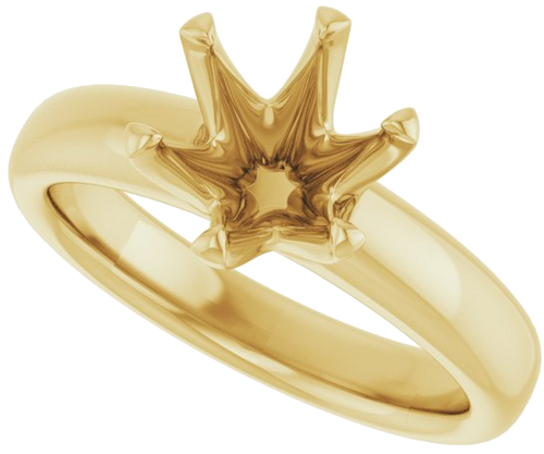 14K Yellow 8 mm Round Engagement Ring Mounting (5)