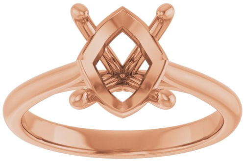 Sužadėtuvių Žiedas „Solitaire“ 585 Rožinis Aukso Oval 10mm x 8mm (3)