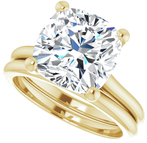 14K Yellow 10 mm Cushion Solitaire Engagement Ring Mounting (10)