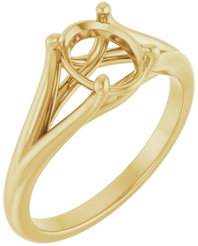 Sužadėtuvių Žiedas „Solitaire“ 14k yellow gold Oval 8mm x 6mm (1)