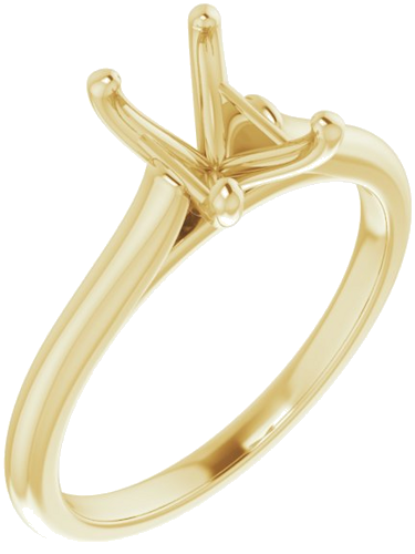 14K Yellow 7x5 mm Emerald Solitaire Engagement Ring Mounting (1)