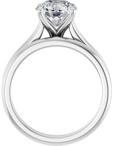 14K X1 White 8 mm Round Solitaire Engagement Ring Mounting (7)