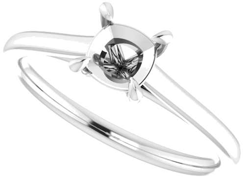 Sužadėtuvių Žiedas „Solitaire“ 585 Baltojo Aukso Cushion 5mm (5)