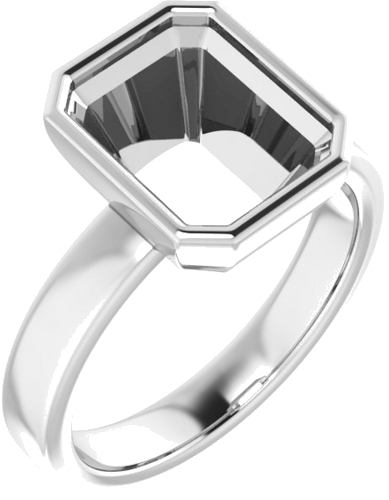 Sužadėtuvių Žiedas „Solitaire“ 585 Baltojo Aukso Emerald 10mm x 8mm (1)