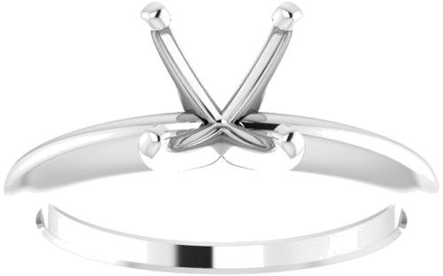 Platinum 7.3-7.7 mm Round 4-Prong Comfort-fit Solitaire Ring Mounting (3)