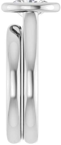 Sužadėtuvių Žiedas „Bezel-Set Solitaire“ 585 Baltojo Aukso Oval 8mm x 6mm (9)