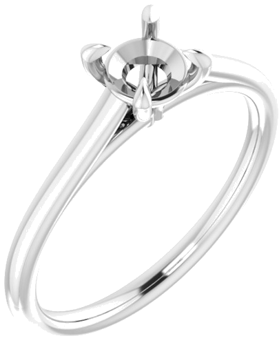 Sužadėtuvių Žiedas „Solitaire“ 585 Baltojo Aukso Round 5.2mm (1)