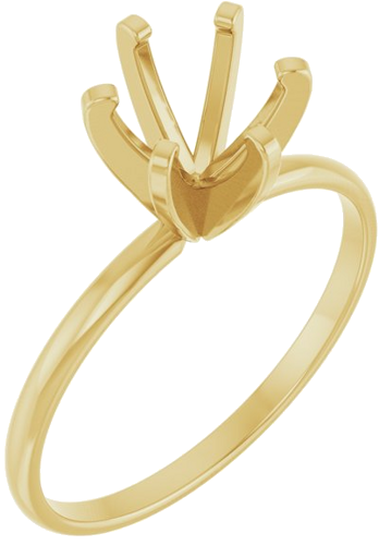 Sužadėtuvių Žiedas „Solitaire“ 585 Geltonojo Aukso Round 6.5mm (1)