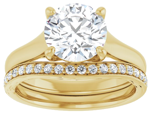 14K Yellow 8 mm Round Solitaire Engagement Ring Mounting (8)