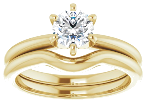 14K Yellow 5.5 mm Round Solitaire Engagement Ring Mounting (8)