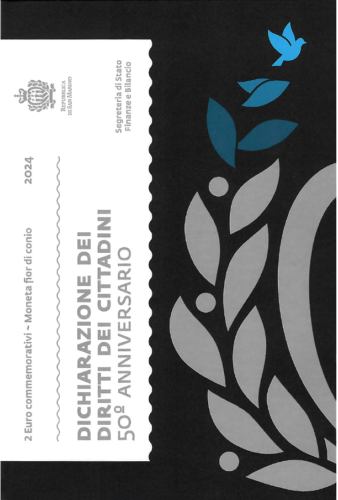 2024 San Marino Declaration of Civil Rights 2 euro BU coin on card (4)