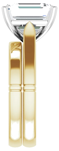 Sužadėtuvių Žiedas „Solitaire“ 585 Baltojo Ir Geltonojo Aukso Emerald 11mm x 9mm (9)