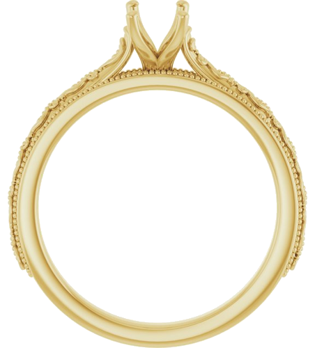 Sužadėtuvių Žiedas „Solitaire Sculptural“ 14k yellow gold Emerald 6mm x 4mm (2)