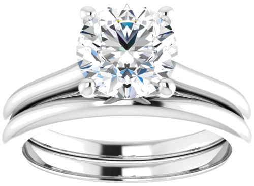 14K White 7.4 mm Round Solitaire Engagement Ring Mounting (8)