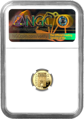 2007 Dawn Gate (golden section) Lithuania 10 litas gold coin PF 69 ULTRA CAMEO (2)