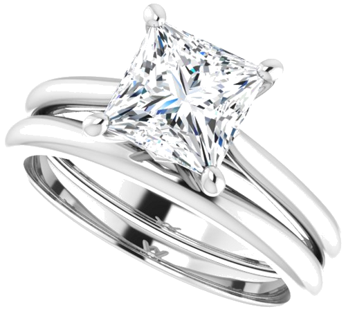 Sužadėtuvių Žiedas „Solitaire“ 950 Platinos Square 6.5mm (10)