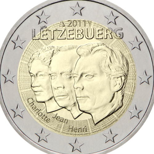 Luxembourg, 2011, Charlotte, Jean, Henri, 2 euro coin (2)