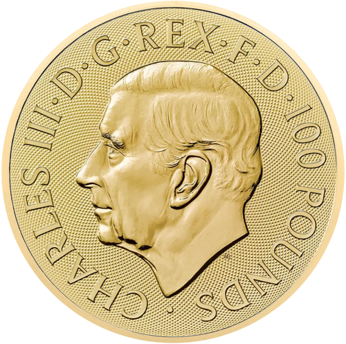 1 oz Šv. Jurgis ir Drakono 2025 Didžioji Britanija auksinė moneta (2)