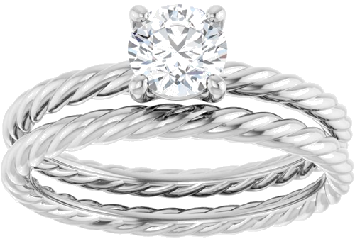 14K White 5.2 mm Round Solitaire Engagement Ring Mounting (8)