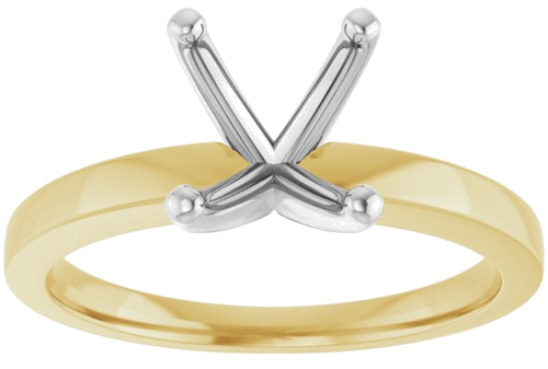 14K Yellow White 9x7 mm Oval Solitaire Engagement Ring Mounting (3)