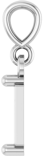 Pakabukas „Solitaire“ 585 Baltojo Aukso Straight Baguette 5mm x 2mm (3)