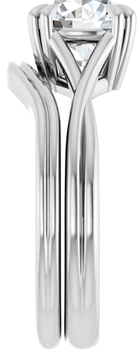 14K White 8 mm Round Solitaire Engagement Ring Mounting (9)