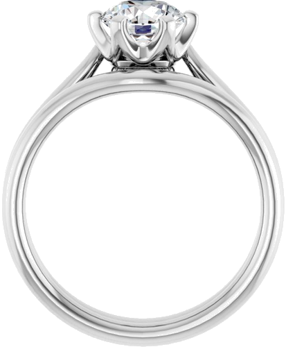 14K White 6.5 mm Round Solitaire Engagement Ring Mounting (7)