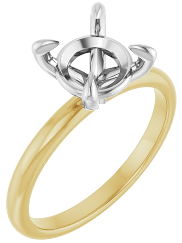 Sužadėtuvių Žiedas „Solitaire“ 585 Baltojo Ir Geltonojo Aukso Round 8.2mm (1)