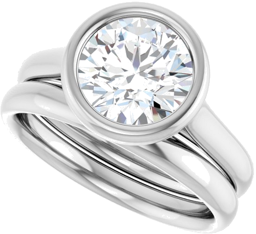 Platinum  8 mm Round Solitaire Engagement Ring Mounting (10)