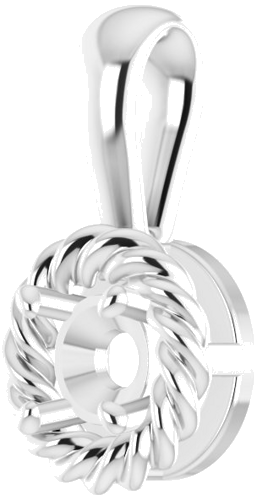 Pakabukas „Rope“ 585 Baltojo Aukso Round 4.1mm (2)