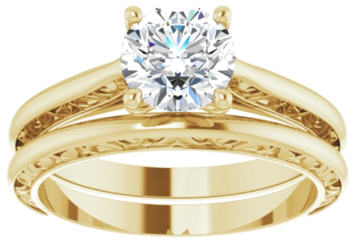 14K Yellow 6.5 mm Round Solitaire Engagement Ring Mounting (8)