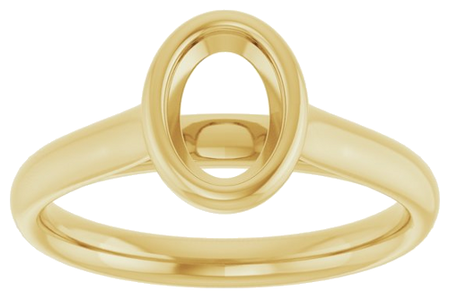 14K Yellow  7x5 mm Oval Solitaire Engagement Ring Mounting (3)