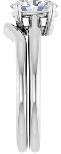 14K White 8x6 mm Oval Solitaire Engagement Ring Mounting (9)