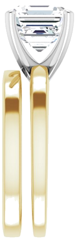 14K Yellow White 8 mm Asscher Solitaire Engagement Ring Mounting (9)