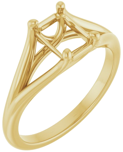 Sužadėtuvių Žiedas „Solitaire“ 585 Geltonojo Aukso Emerald 7mm x 5mm (1)