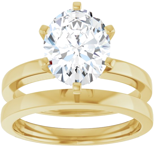Sužadėtuvių Žiedas „Solitaire“ 585 Geltonojo Aukso Oval 10mm x 8mm (8)