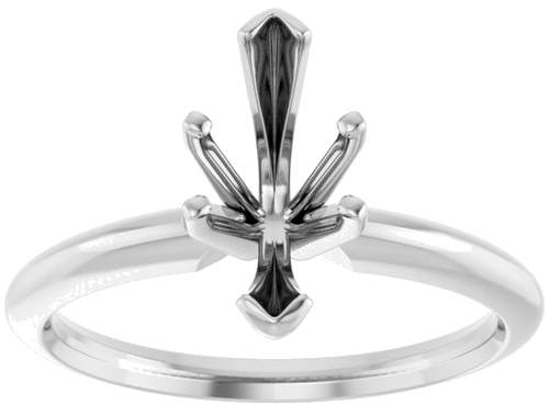 Sužadėtuvių Žiedas „V-End Solitaire“ 585 Baltojo Aukso Marquise 11mm x 5.3mm (3)