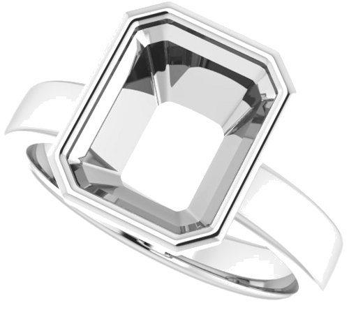 Sužadėtuvių Žiedas „Solitaire“ 585 Baltojo Aukso Emerald 10mm x 8mm (5)