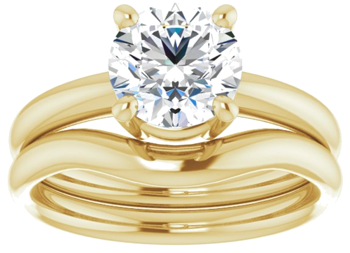 Sužadėtuvių Žiedas „Solitaire“ 585 Geltonojo Aukso Round 7.4mm (8)